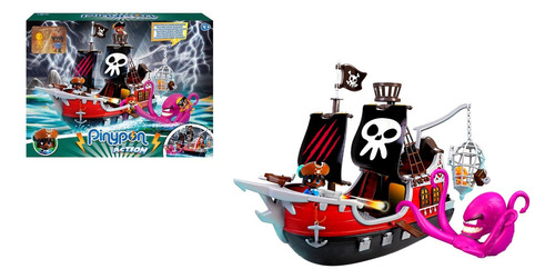 Barco Pirata Gigante Pinypon Action Con Kraken Figura Tun