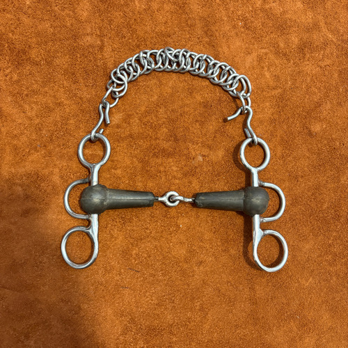 Freno 8 Ocho Bridon Quebrado Goma Caballo Salto Acero Inox