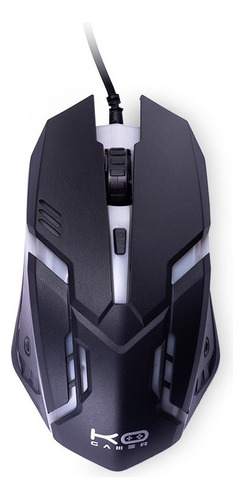 Mouse Optico Gamer Standard Com Fio Usb + Luz Cor Preto