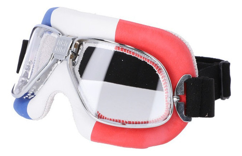 Lentes Deportivos Goggles Tacticos Motociclismo Ajustables Color De La Lente Espejo Cristal Transparente Anti Fog Color Del Armazón Rojo/ Azul/ Blanco