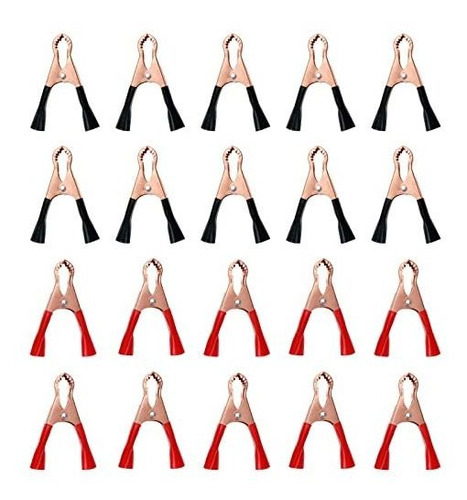 20 Pcs Insulated Clips,50a Black Red Boot Electric Test
