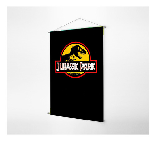 Poster En Tela Tipo Pendon Jurassic Park 1992