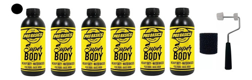 6 Lt Super Body Negro Base Agua + Rodillo Maneral Aplicador