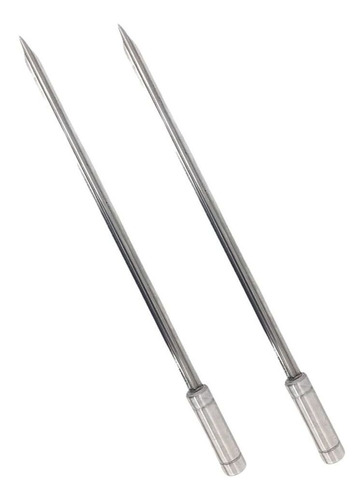 2x Espeto Espada Inox 50cm Cabo Revestido Alumínio Churrasco