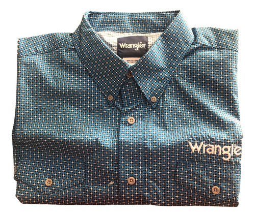 Camisa Rodeo Wrangler/competition Shirt/hombre/men/azul/letr