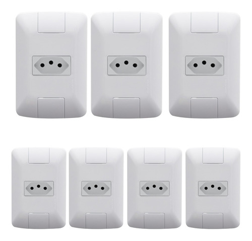 7 Tomada Simples 20a Com Espelho Branco 4x2 - Promoção