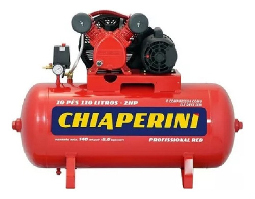 Compressor 10 Pés 140 Libras Chiaperini Red 100 Litros 2 Cv