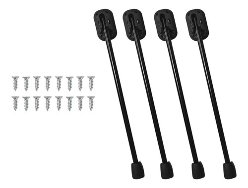 Pernas De Mesa Dobráveis De 4 Peças, Portáteis 33cm Preto