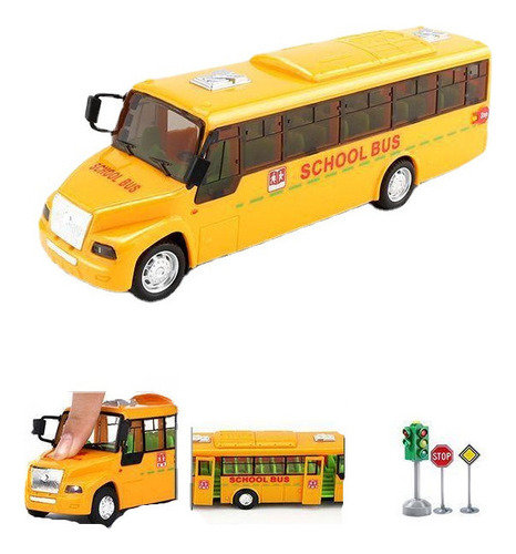 Autobús Escolar Simulado Con 2 Muñecos Al Azar.