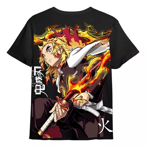 Camiseta Demon Slayer Rengoku - Hashira do fogo Bordada - Escorrega o Preço