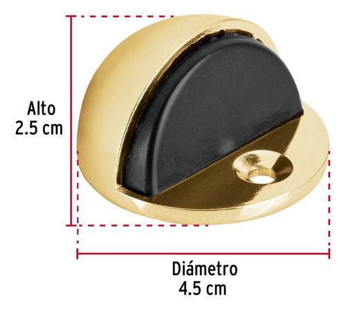 Tope P/puerta Tipo Domo Acabado Latón, Hermex