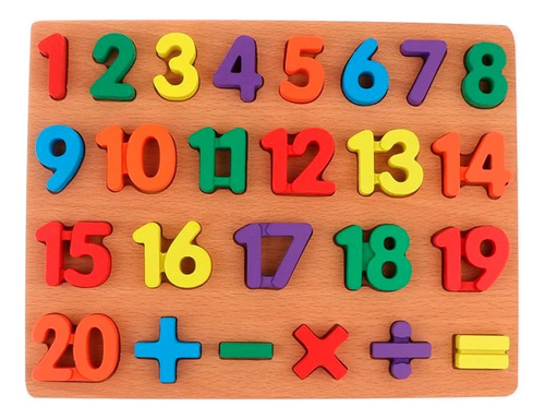 Juego Encaje Números Madera Montessori 