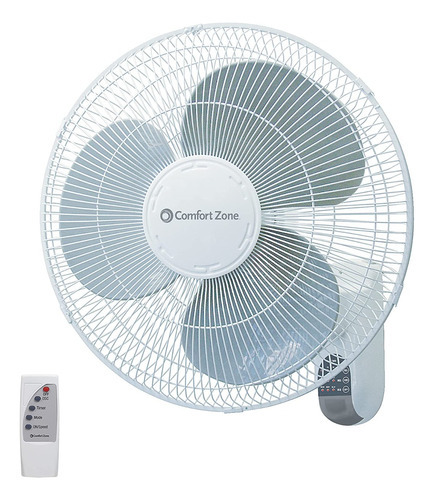 Comfort Zone Ventilador De Pared 16'' Y 3 Velocidades Cz16wr Color De La Estructura Blanco Diámetro 40640 Cm Material De Las Aspas Plástico