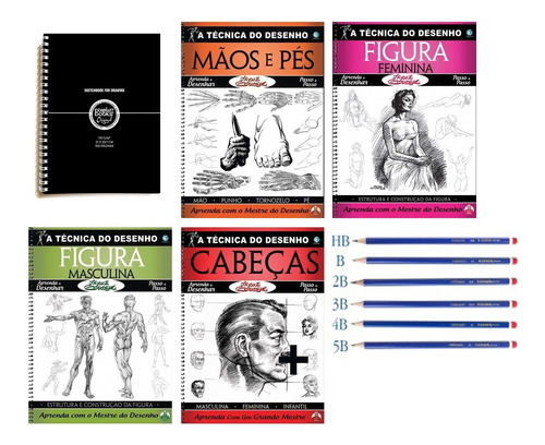 A Técnica Do Desenho + Bloco Desenho + 6 Lápis Graduados