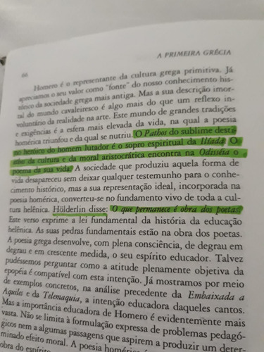 Livro Paidéia A Formação Do Homem Grego Werner Jaeger (Usado)