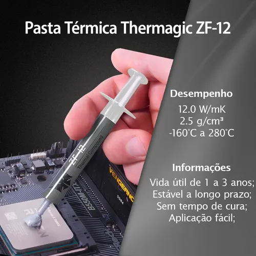 Pasta Térmica Thermagic Zf-12 8g - 12w/mk Alta Performance