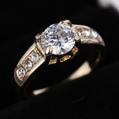 Anillo Compromiso Baño Oro 18k