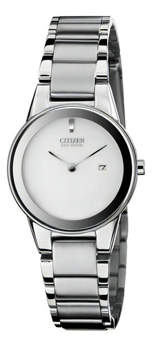 Reloj Citizen Mujer Eco Drive Minimalista Ga105051a Color De La Malla Plateado Color Del Bisel Plateado Color Del Fondo Plateado