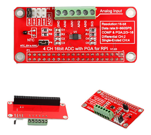 1pcs Ep-0076 Ads1115 Módulo Adc De 16 Bits Fr Frambuesa Pi 1