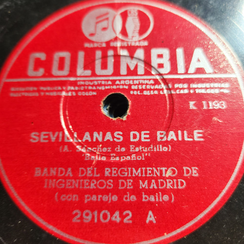 Pasta Banda Regto Ingenieros De Madrid Columbia C609