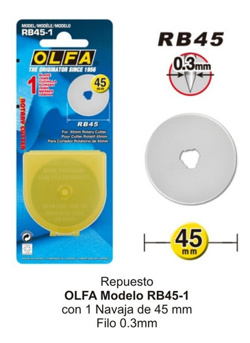 Olfa Repuesto Navaja Modelo Rb45-1 Con 1 Pieza