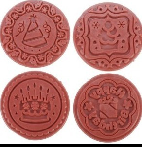 4 Sellos Silicon Para Estampado De Jabón Cumpleaños