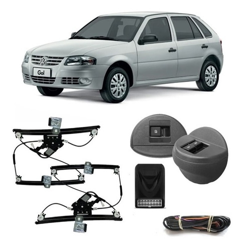 Kit Alza Cristales Eléctricos Vw Gol G4 4 Puertas Delanteros