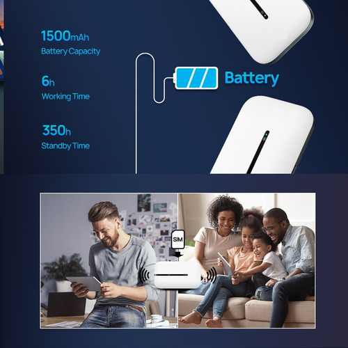 Imagen 3 de 9 de Modem Wifi Movil 4g Lte Portátil, Huawei Mobile Mifi E5576