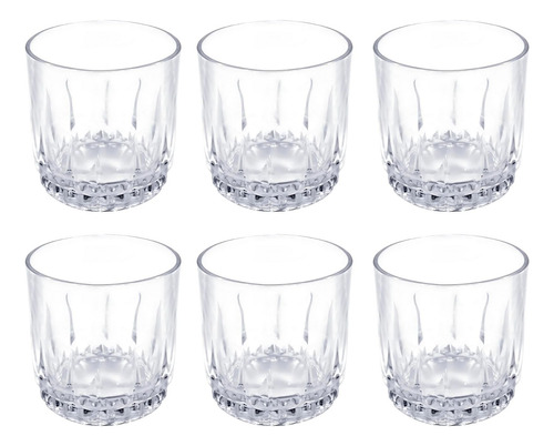 Set 6 Vasos Bajos Whisky Cristar Prisma Rocks 306ml