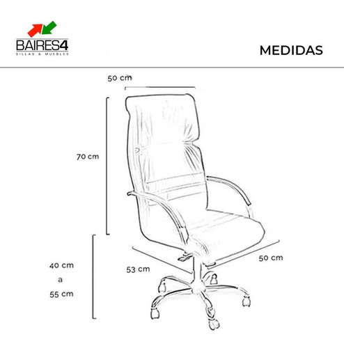 Sillón Gerencial Mito Cromado Homeoffice | Contado