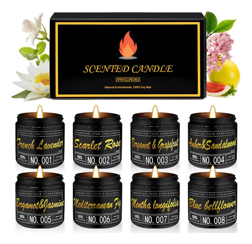 Juego De 8 Velas Perfumadas Para Regalo, Paquete De 8 Velas