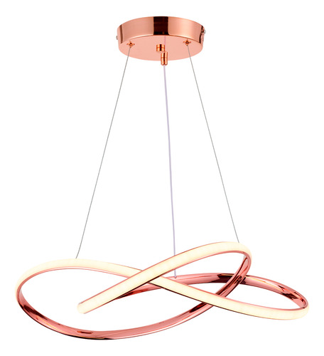 Lustre Led Pendente Flat Retorcido 3 Tons De Luz 43*2w
