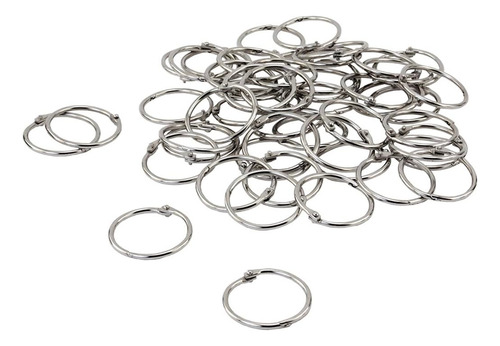 Arillos Argollas Metalicas Multiusos Llavero 2.5cm 72 Piezas Color Acero Inoxidable