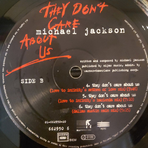 Lp Michael Jackson - They Don't Care About Us