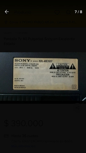 Imagen 9 de 9 de Vendo Pantalla Tv 40 Pugadas Sony,para Repuesto O Reparar
