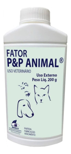 Talco Fator P&p Animal 200g Homeopático Antipulgas Cães Gato