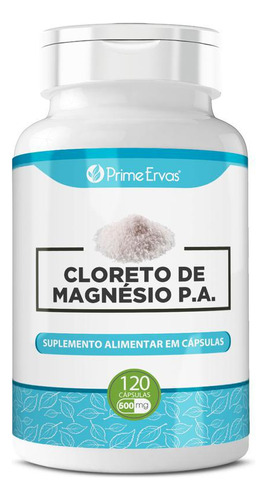 Cloreto De Magnésio Pa 500mg 120 Cápsulas Prime Ervas