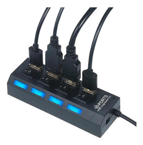  Hub Multiplicador 4 Puertos Usb Zapatilla Adaptador 2.0