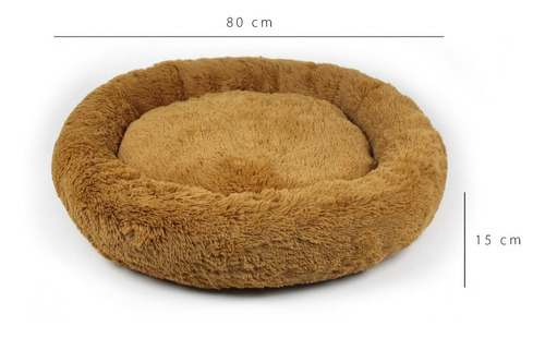 Imagen 2 de 4 de Cama Grande Tipo Dona Anti Estrés Para Perro Beige
