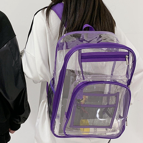 Mochila Transparente Correa Reforzada De Pvc Resistente Al