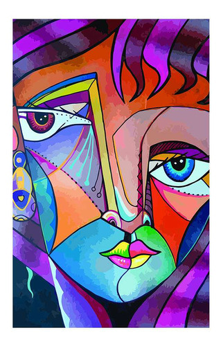 Vinilo 30x45cm Mascaras Caras Arte Watercolor Paint P5
