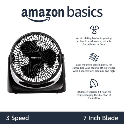 Ventilador Circulador De Aire Amazon Basics De 11 Pulgadas C