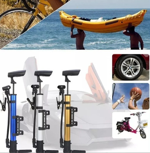 Imagen 2 de 6 de Bombin Inflador Manual Para Bicicleta 30 Cm