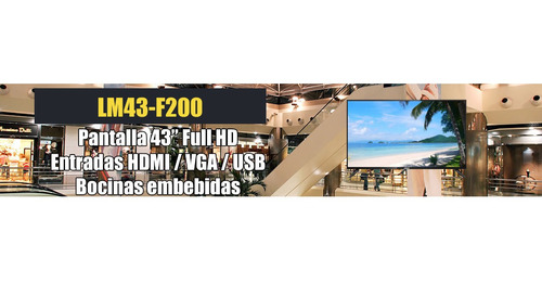 Dahua Lm43-f200 Pantalla 43puLG Cctv Fhd Audio 24/7 Hdmi Vga