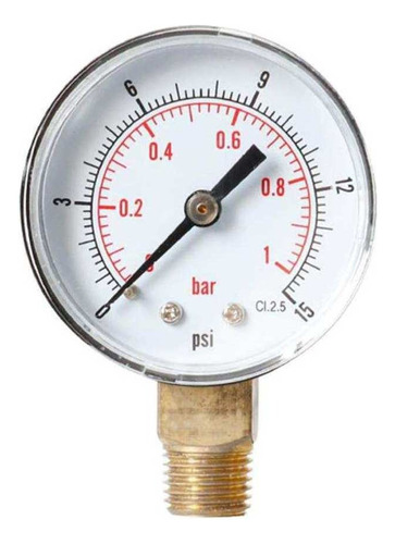 Manómetro Radial Para , Aire, Aceite O Agua 0-15 Psi,