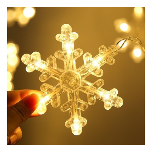 M Cortinas Serie Luces Navidad Copo De Nieve Usb 8 Modos Led