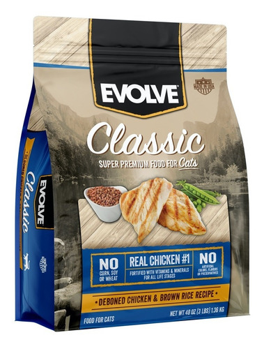 Comida Gato Seca Evolve Chicken And Rice Adulto 1.36 Kg