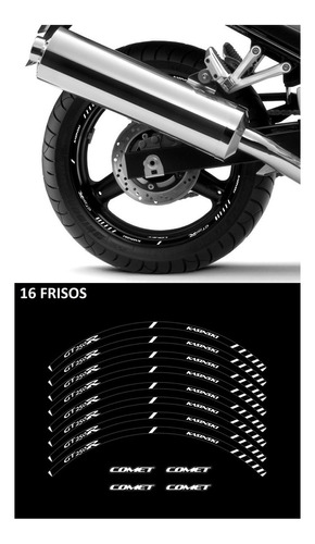 Kit Adesivos Friso Roda Moto Kasinski Comet Gt 250r Ca-13294 Cor Refletivo