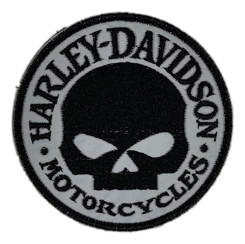 Harley G-skull Reflejante - Velcro - Parche Bordado Vk