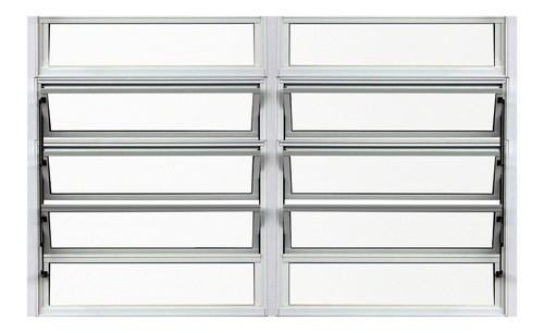 Vitro Basculante Alumínio Branco 100x150cm - C/ Vidros 3mm